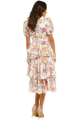 Talulah Jasmine Vines Midi Dress Jasmine Vines Multi Print Size 8 for rent on The Volte - image 3