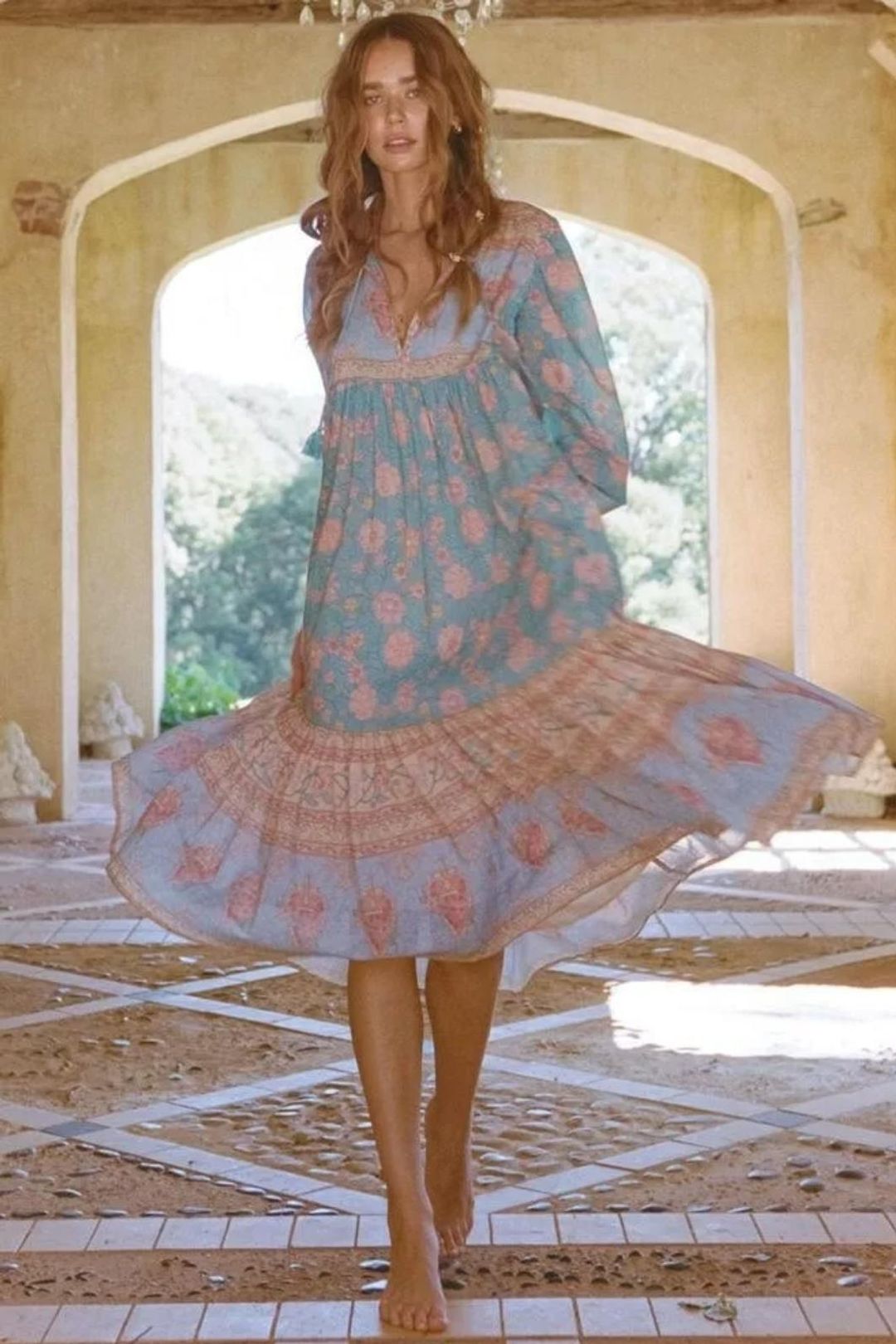 Spell and the Gypsy Love Story Boho Dress Sky Blue Size 8 for rent on The Volte - main image