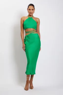 Meshki Leanne Halter Dress Green Size 10 for rent on The Volte - image 1