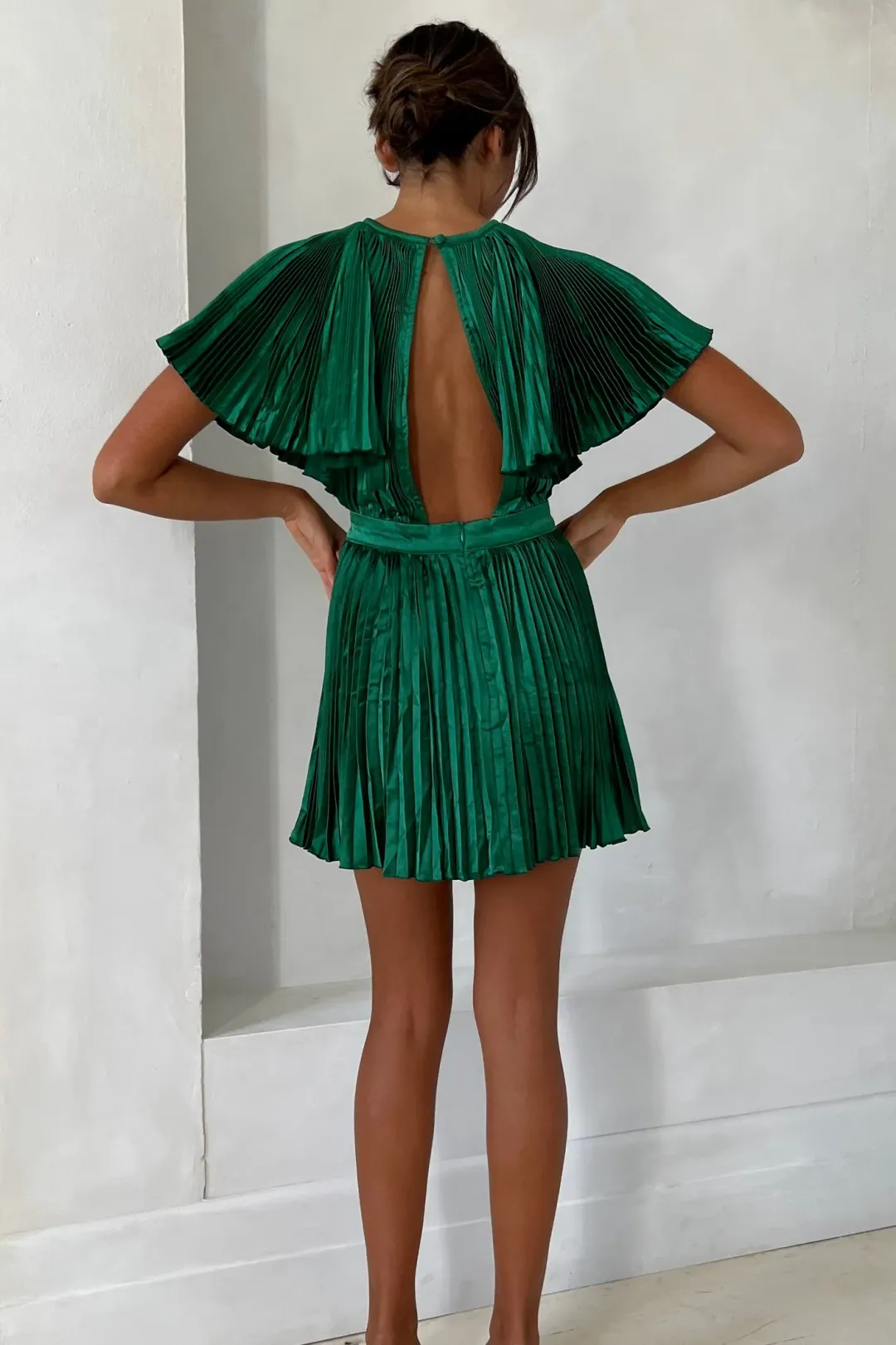 L'idee Theatre Mini Dress in Green Size 8 for rent on The Volte - main image