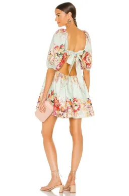 Zimmermann The Mae Cut Out Mini Dress in Mint Florasize 3 /Au for rent on The Volte - image 2