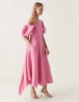 Aje Arista Tulip Sleeve Midi Dress in Pink Size 10 for rent on The Volte - image 4