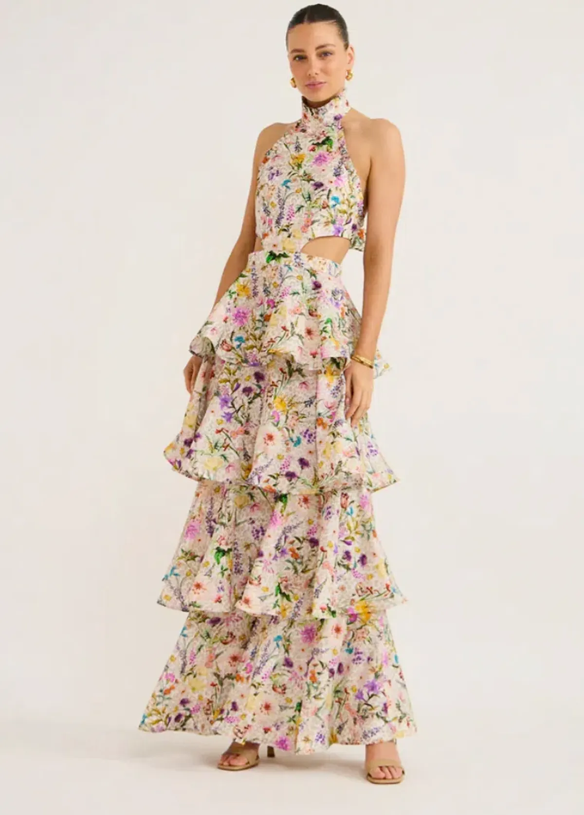 Aqua Blu Heather Maxi Dress in Jardine Floral Print Size L / AU 12 for rent on The Volte - main image