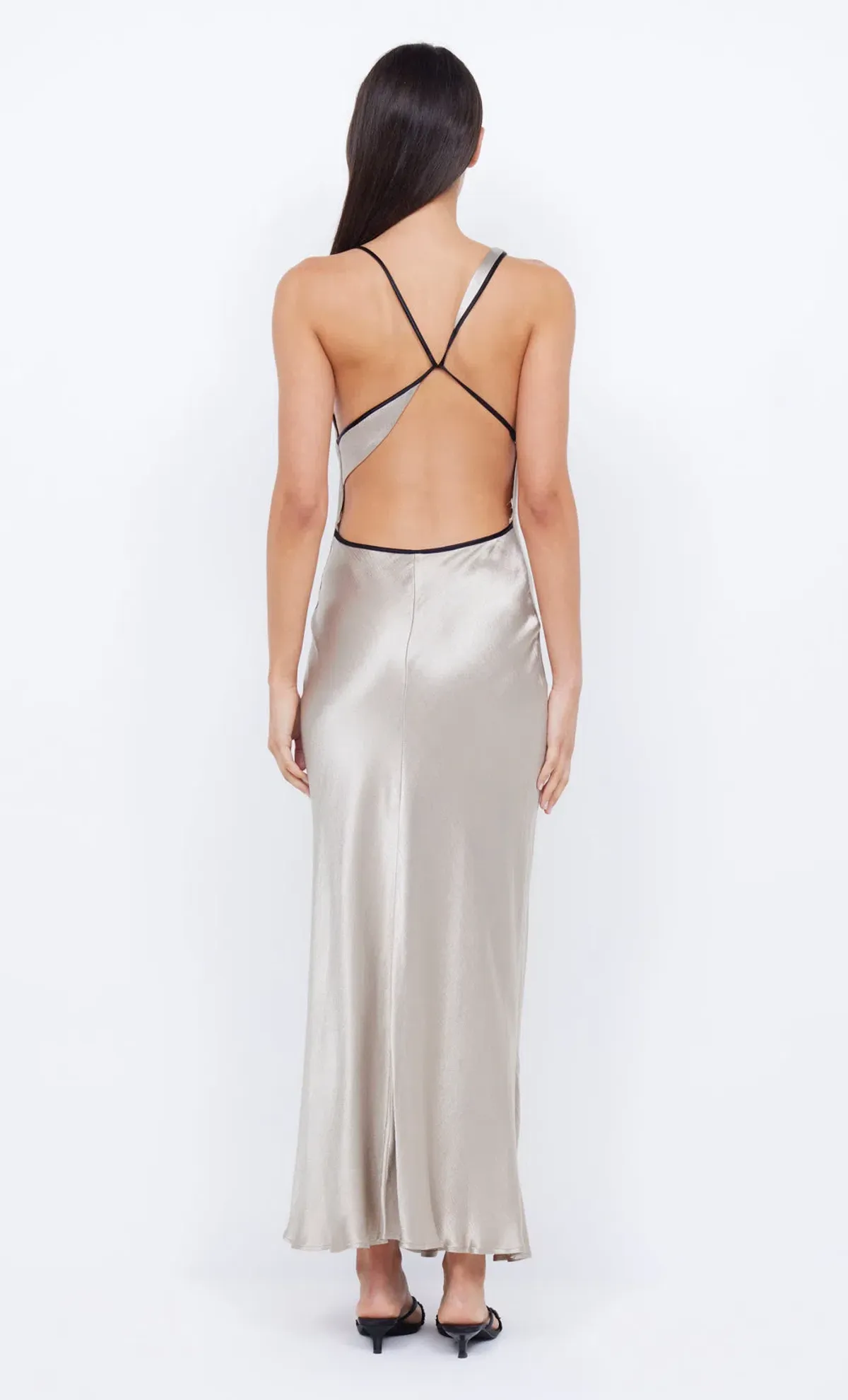 Bec & Bridge Farah Cowl Maxi Dress Oyster/Black Size 8 - Image 3