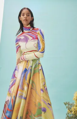 Alemais Luca Long Sleeve Top & Silk Skirt Set Multi Size 6 for rent on The Volte - image 4