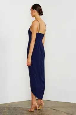 Shona Joy Core Cocktail Draped Maxi Dress Navy Size 16 for rent on The Volte - image 3