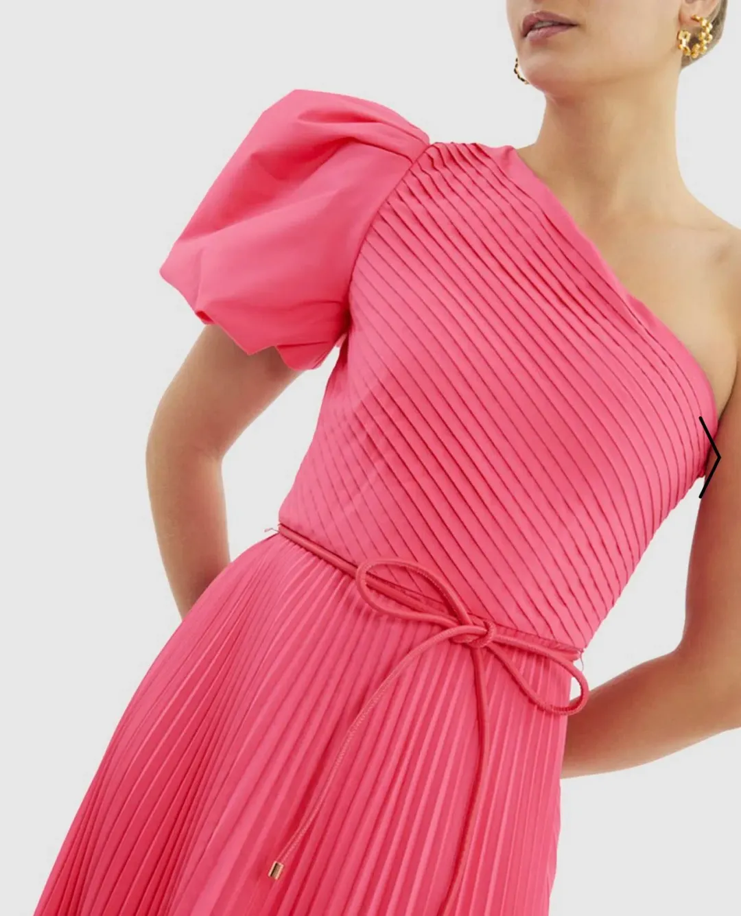 Rebecca Vallance Rosa One Shoulder Midi Dress Pink Size 12 for rent on The Volte - main image