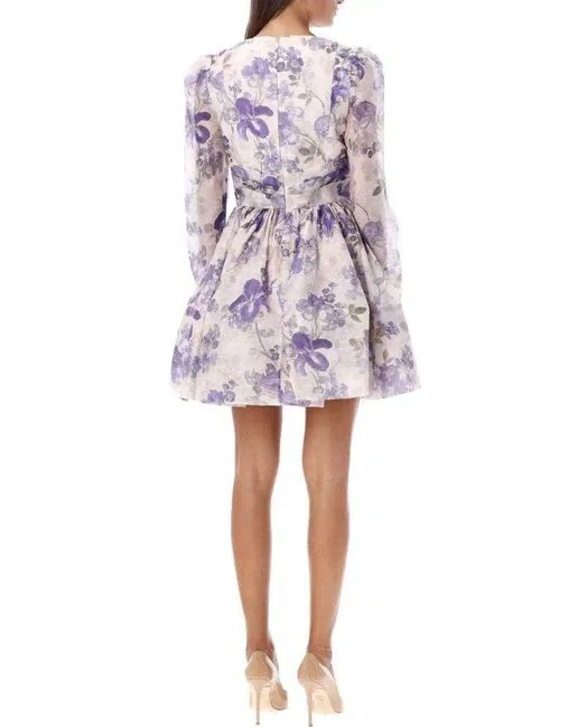 Zimmermann The Lyrical Cross Over Mini in Blue Iris Cream Size 0 (6-8) - Image 5