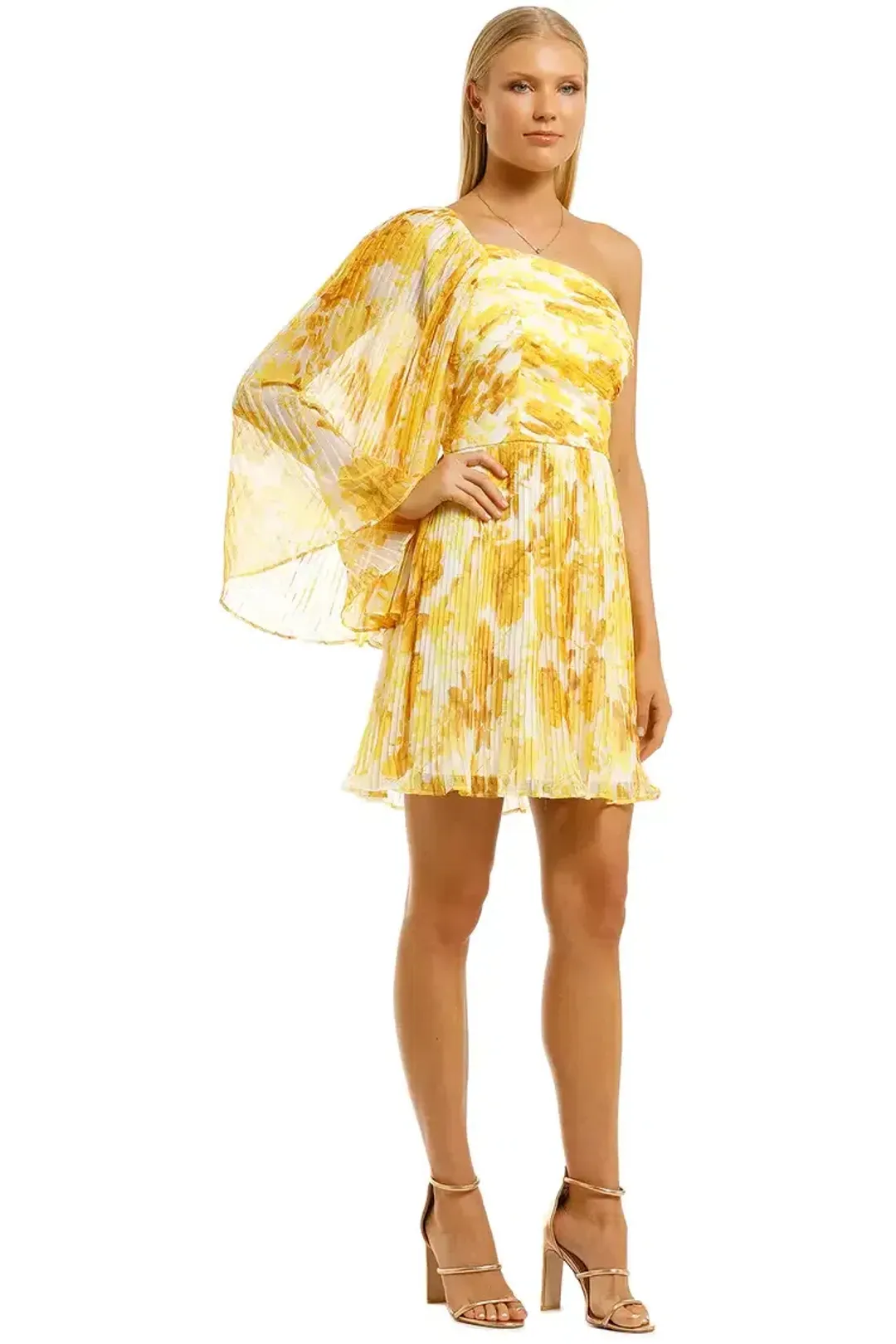 Talulah Sunshine Mini Dress Sunshine Rose Print Yellow Size 8 for rent on The Volte - main image