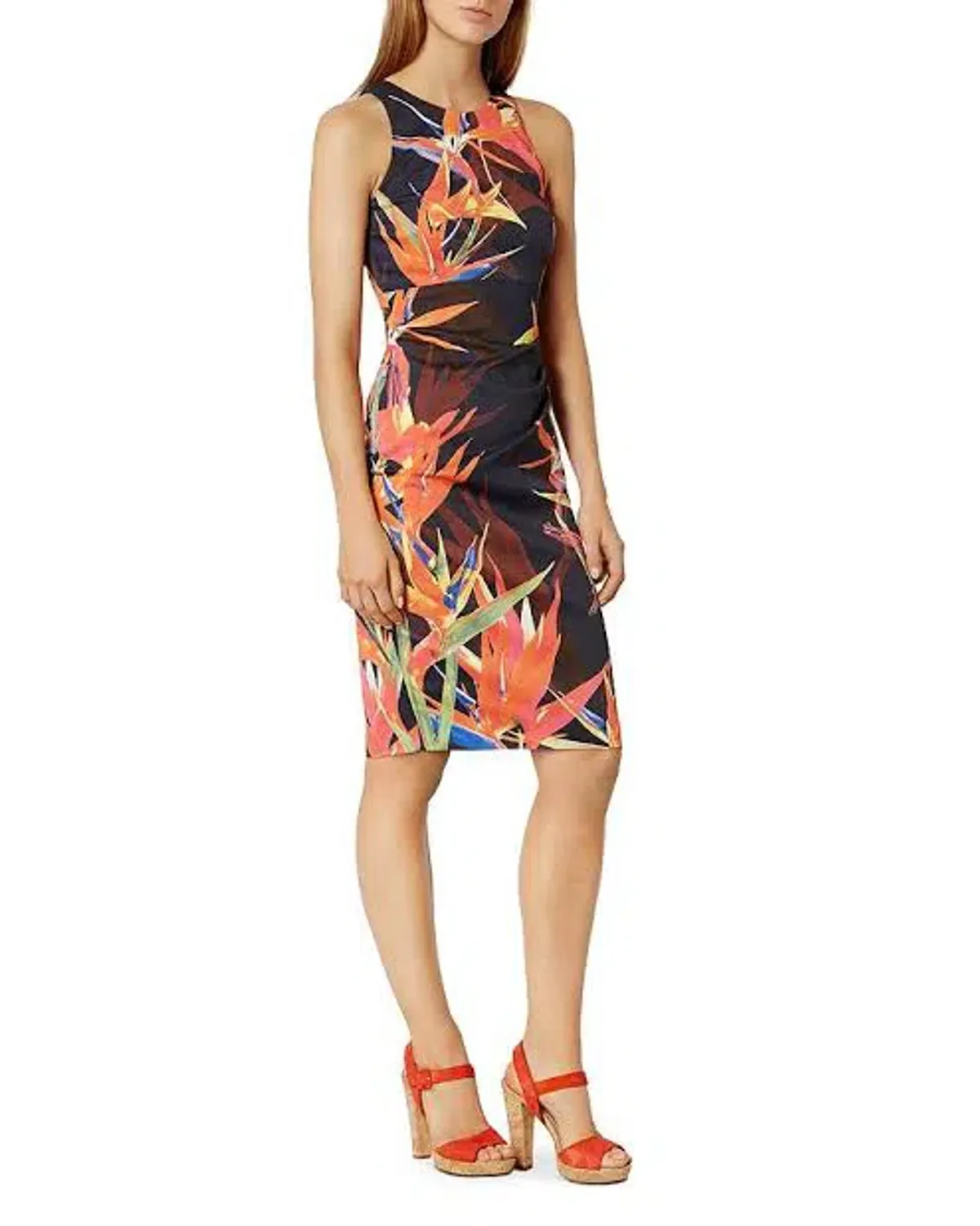 Karen Millen Bird of Paradise Pencil Dress Print Size 12 - Image 1