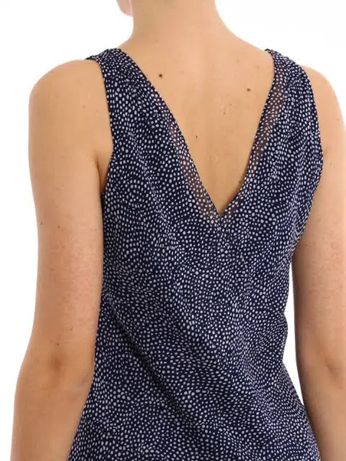 Diane Von Furstenberg Dita Silk Knee-Length Dress Blue/White Size 10 - Image 3