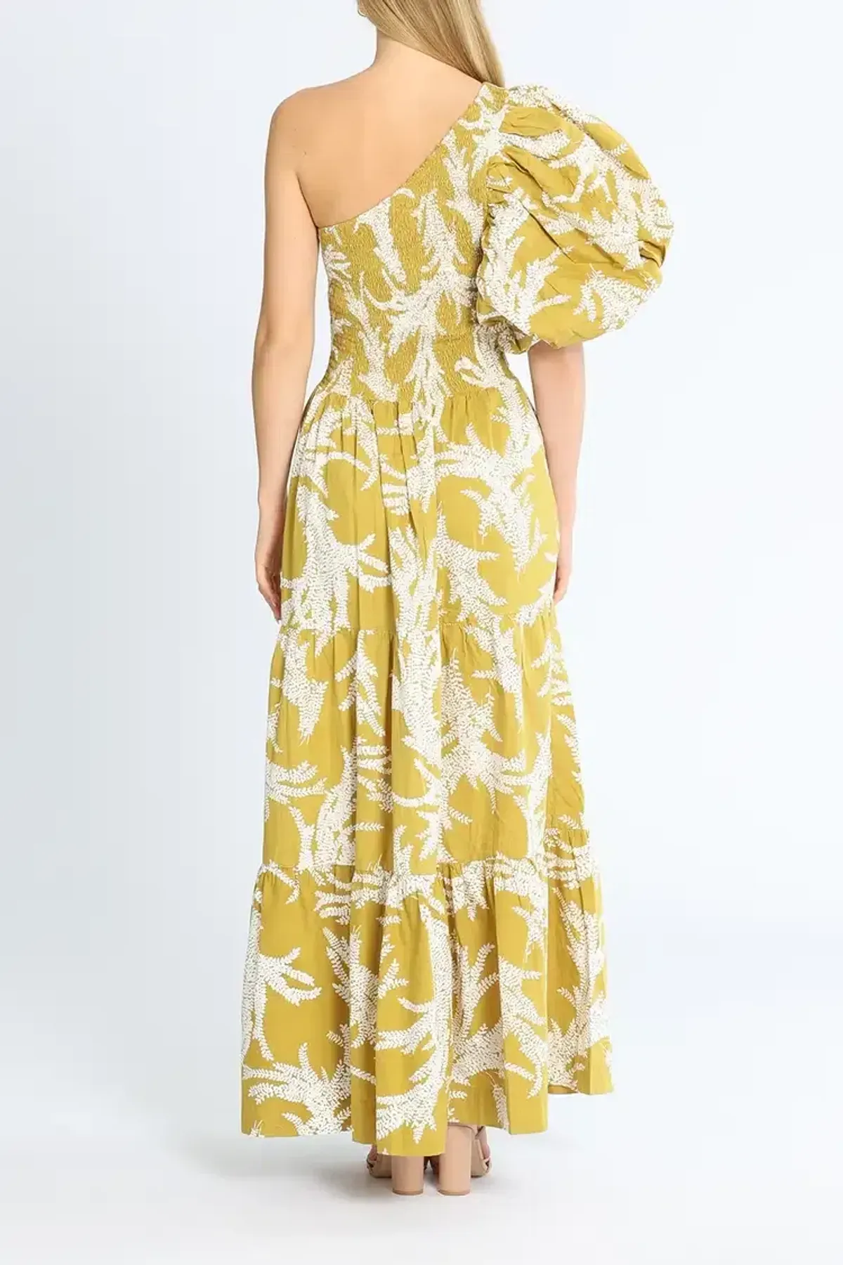SWF Puff Sleeve Maxi Dress Print Size 8 - Image 3