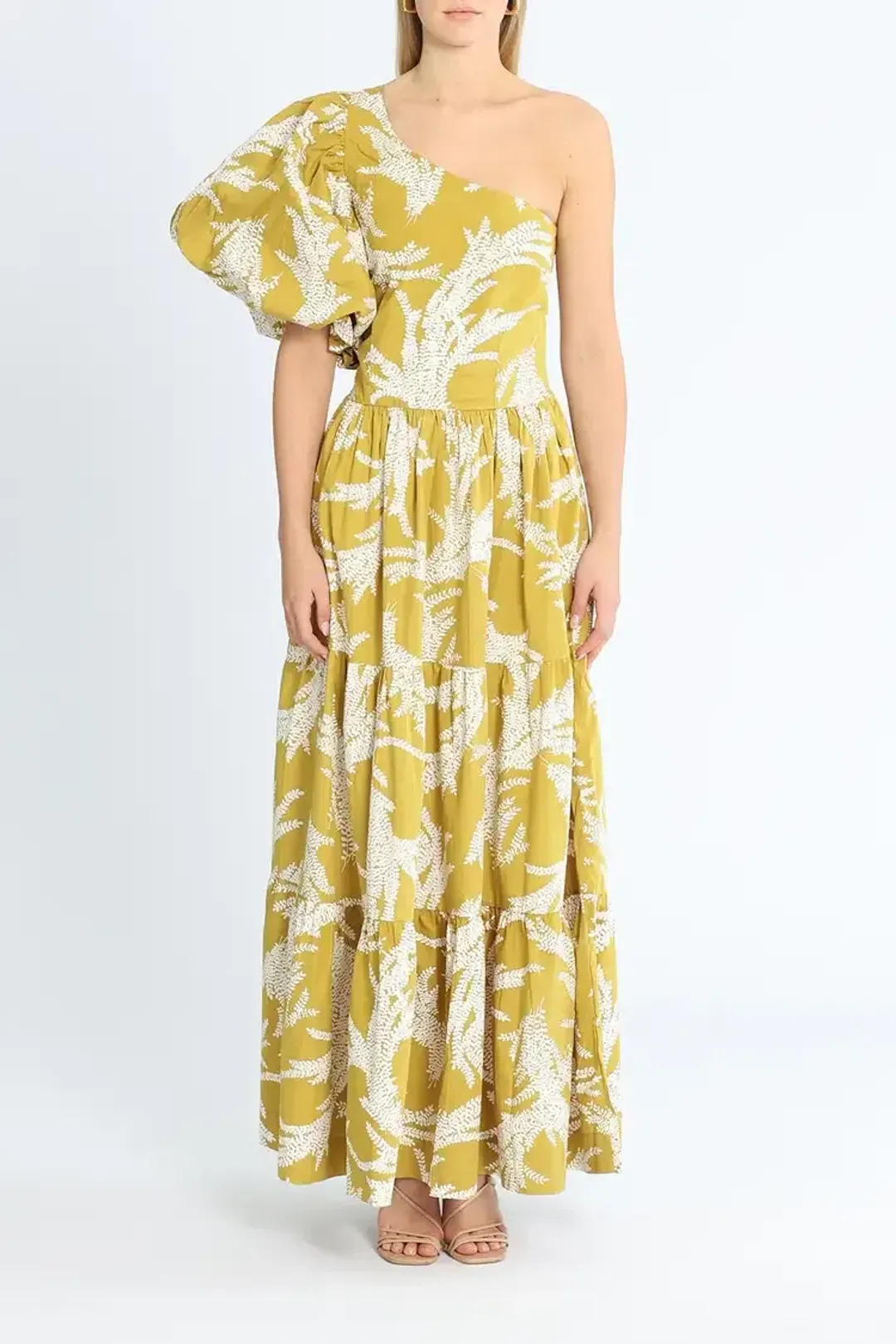 SWF Puff Sleeve Maxi Dress Print Size 8 for rent on The Volte - main image
