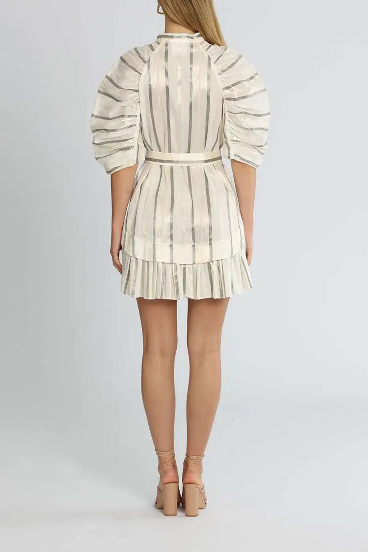 Acler Leighton Mini Dress Ivory Print Size 8 - Image 3