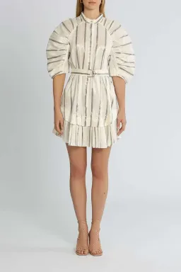 Acler Leighton Mini Dress Ivory Print Size 8 for rent on The Volte - image 1