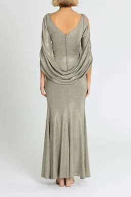 Montique Lana Metallic Gown Gold Size 14 for rent on The Volte - image 3