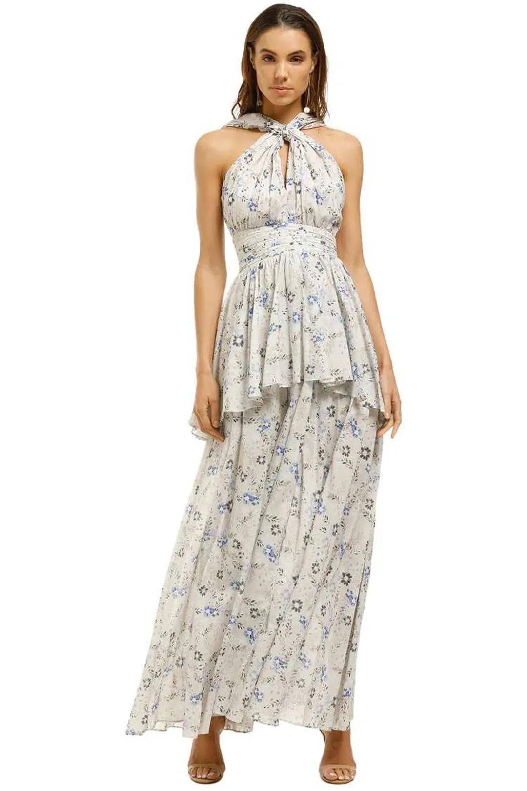 AJE Fraser Maxi Dress in Cream Print Size 8 for rent on The Volte - main image