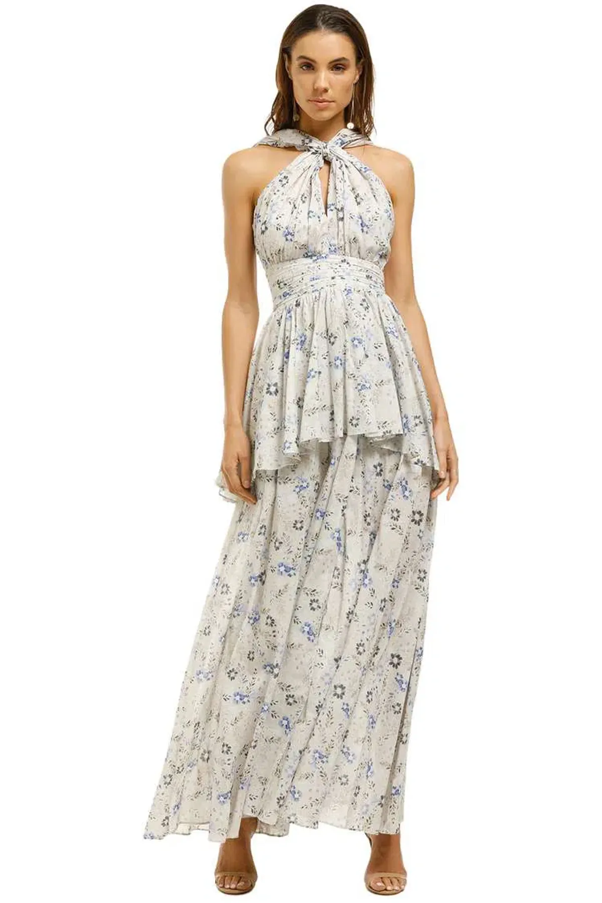 AJE Fraser Maxi Dress in Cream Print Size 8 for rent on The Volte - main image