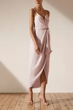 Shona Joy Luxe Tie Front Cocktail Dress Porcelain Size 10 for rent on The Volte - image 2