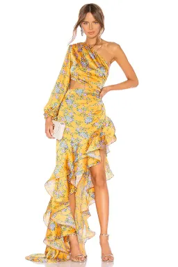 Bronx and Banco Hanna Gown in Yellow Floral Size 10 for rent on The Volte - image 3