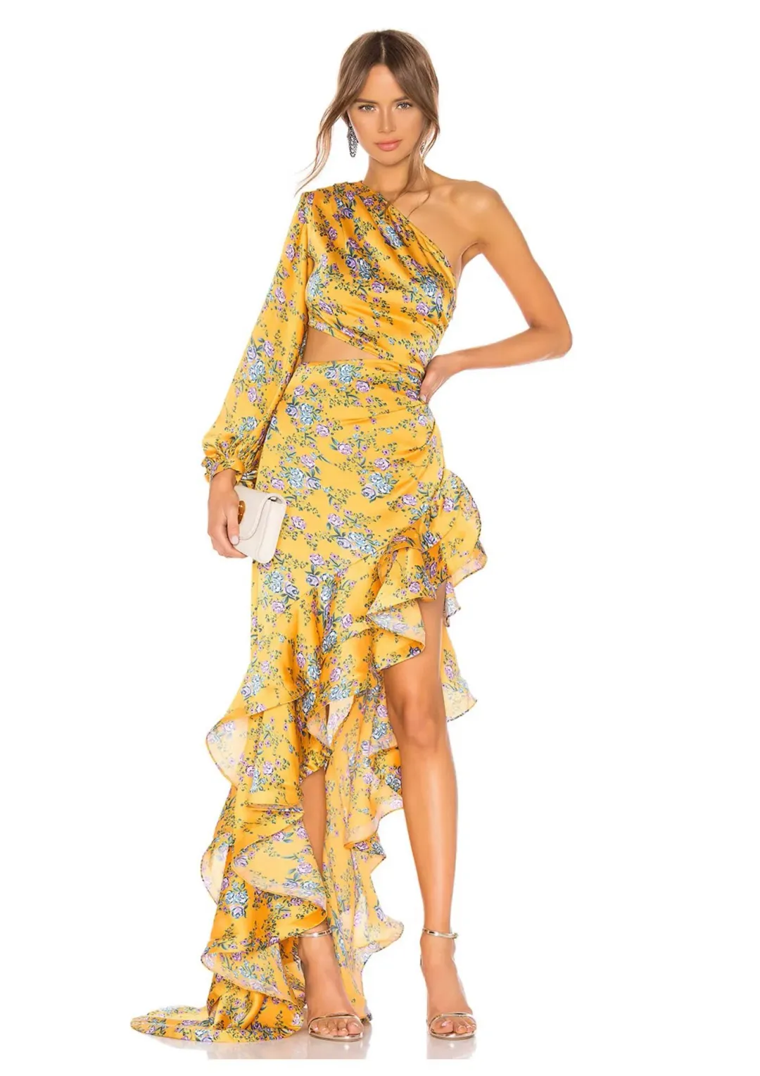 Bronx and Banco Hanna Gown in Yellow Floral Size 10 for rent on The Volte - main image