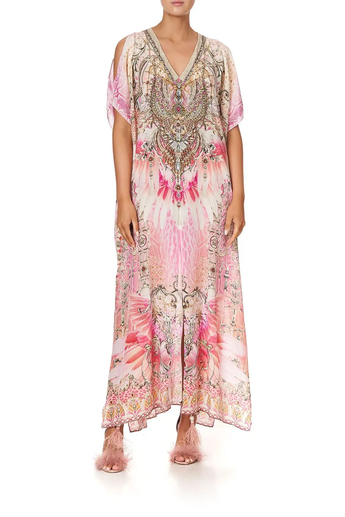 Camilla Deco Darling Slim Fit Kaftan With Split Print One Size for rent on The Volte - main image