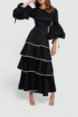 AJE Gracious Cut Out Dress in Black Size 8 for rent on The Volte - image 1