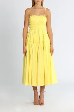 AJE Romance Midi Dress in Yellow Size 12 for rent on The Volte - image 1