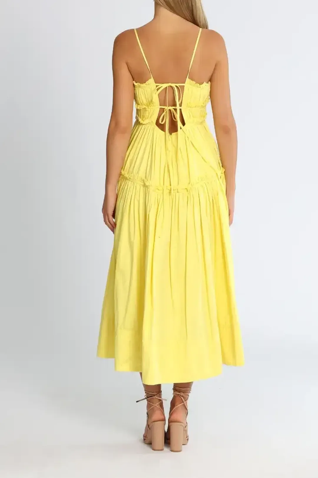 AJE Romance Midi Dress in Yellow Size 12 for rent on The Volte - main image