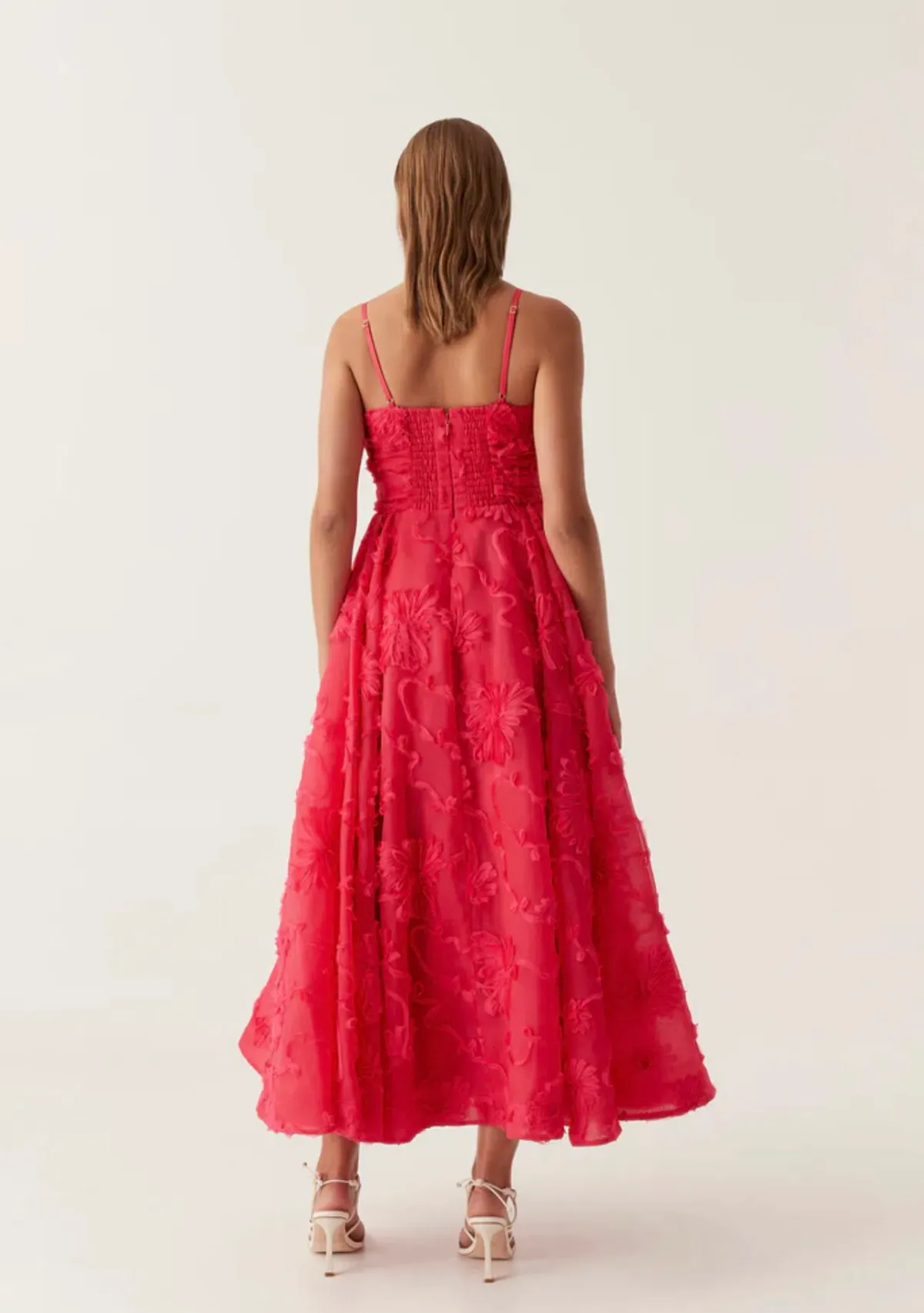 Aje Evangeline Cornelli Maxi Dress Bougainvillea Red Size 8 - Image 3