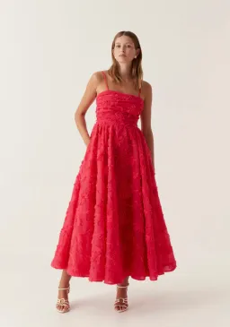 Aje Evangeline Cornelli Maxi Dress Bougainvillea Red Size 10 for rent on The Volte - image 1