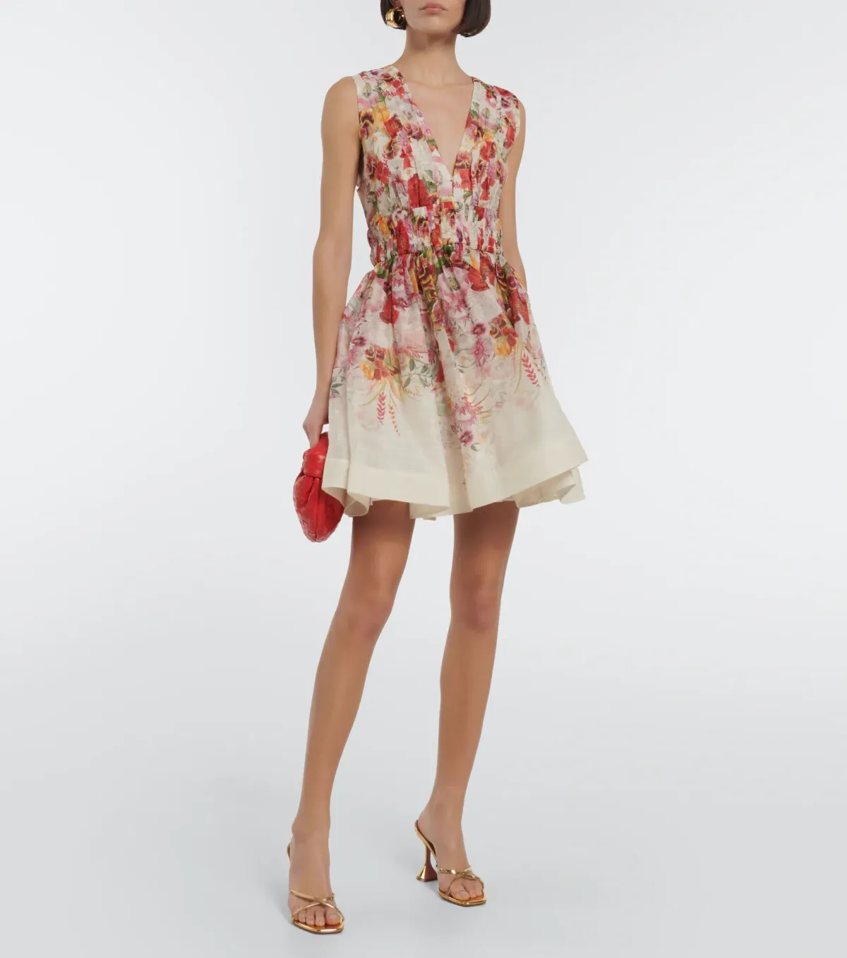 Zimmermann Wonderland V Neck Mini Dress Floral Size 0 / AU 8 for rent on The Volte - main image