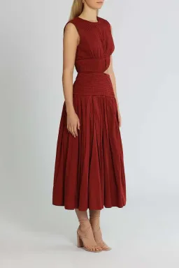 AJE Cascade Cut Out Dress Burgundy Size 8 for rent on The Volte - image 2