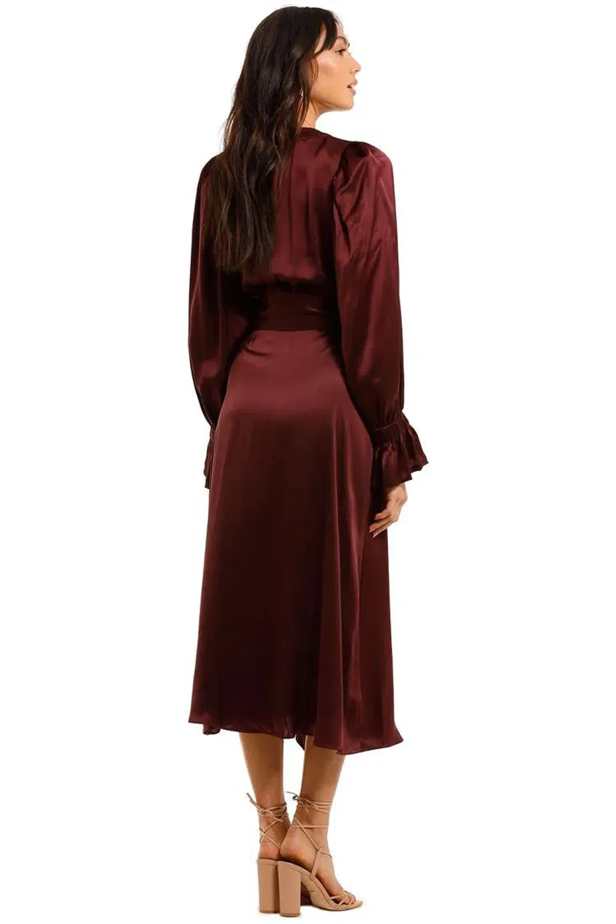 Ginger & Smart Molten Wrap Dress in Burgundy Size 12 - Image 2