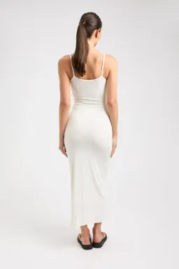 Kookai Layla Long Dress Coconut Milk White Size 6 for rent on The Volte - image 3