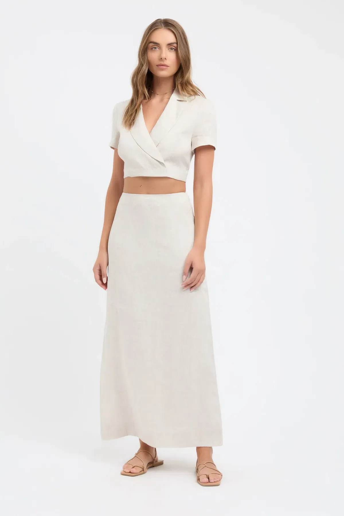 Kookai Tahiti Midi Skirt Wheat Size 6 for rent on The Volte - main image
