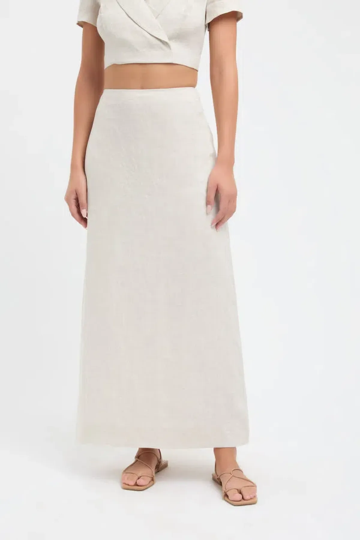 Kookai Tahiti Midi Skirt Wheat Size 6 - Image 2