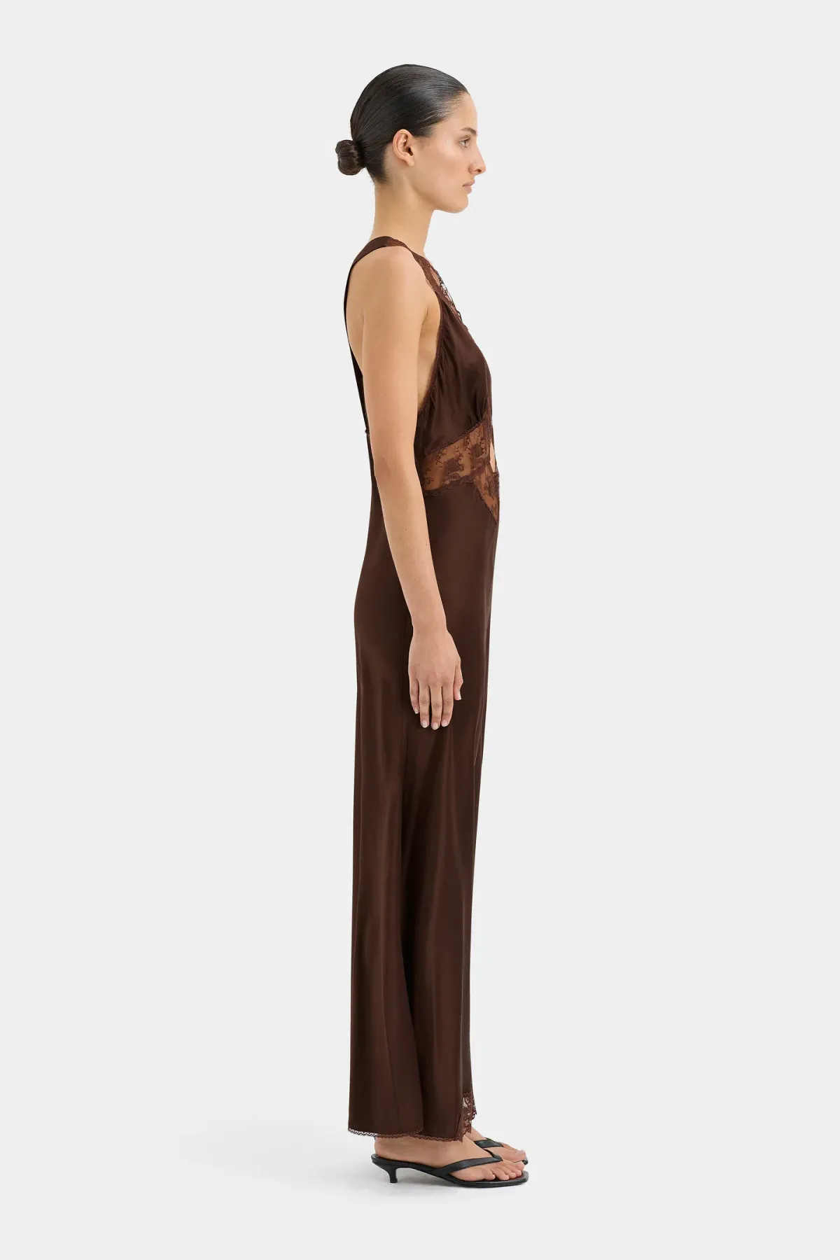 Sir The Label Aries Cut Gown Chocolate Size 6 - Image 2
