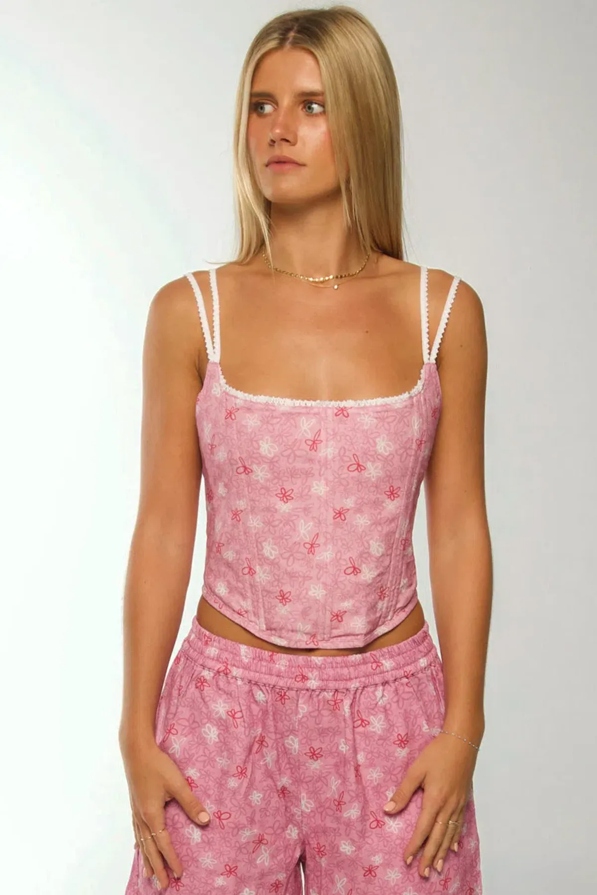 Eisha Corset Top Pink Size S/ Au 8 for rent on The Volte - main image