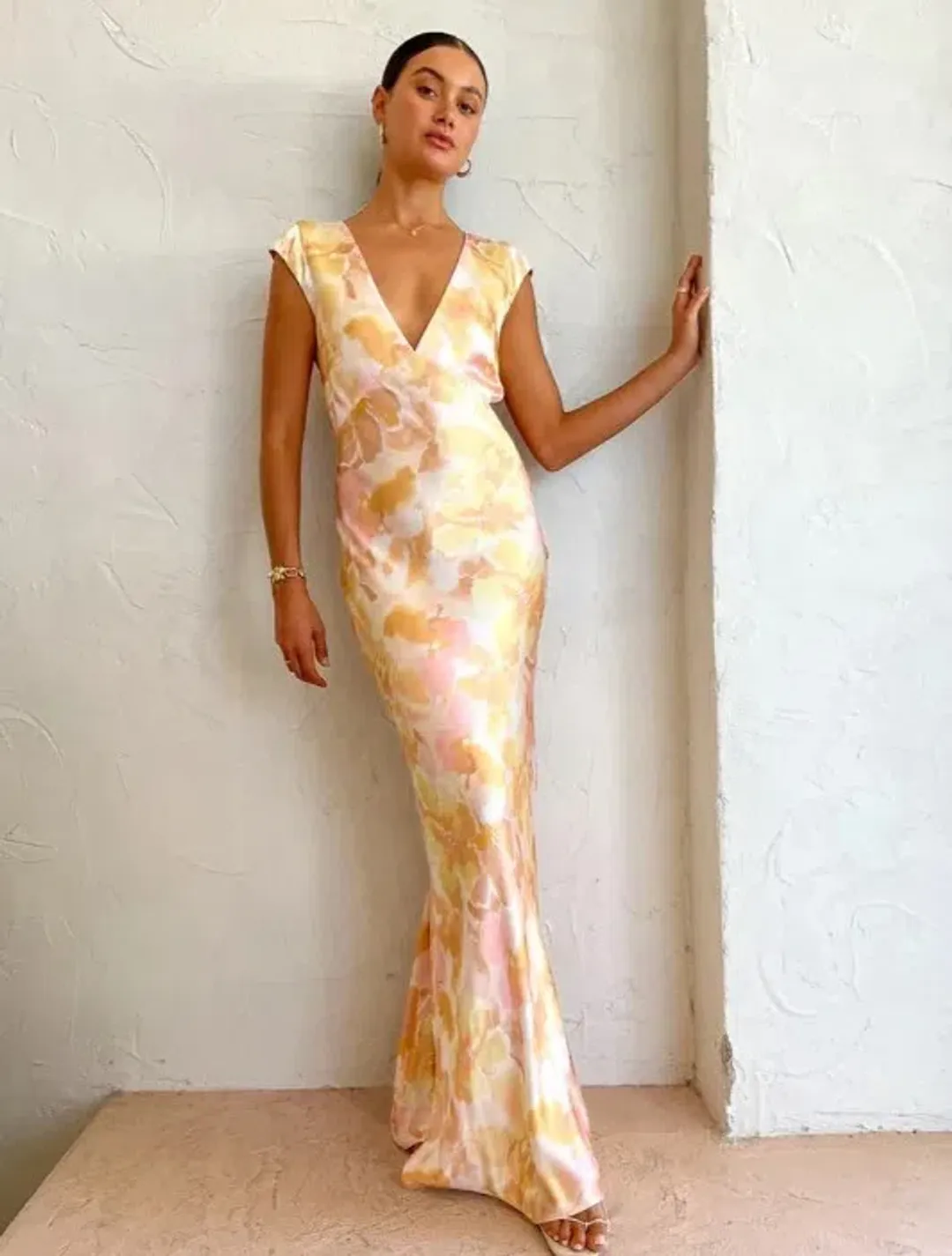 Bec & Bridge Indi V Neck Maxi Dress In Floral Haze Size AU 6 for rent on The Volte - main image