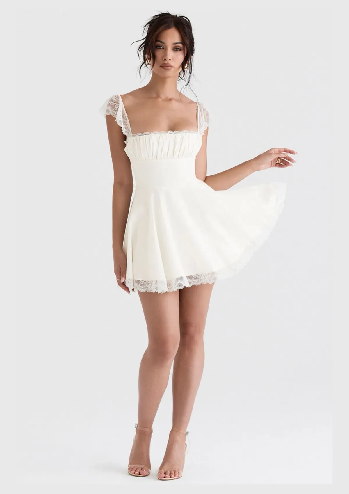 House of CB Kaia A-line Mini Dress Ivory Size S / Au 8 - Image 1