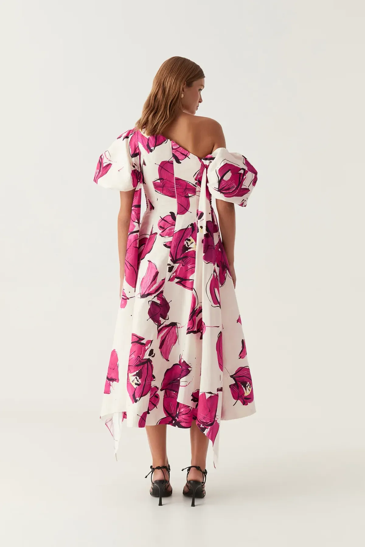 Aje Arista Tulip Sleeve Midi Dress Floral Size 10 - Image 4