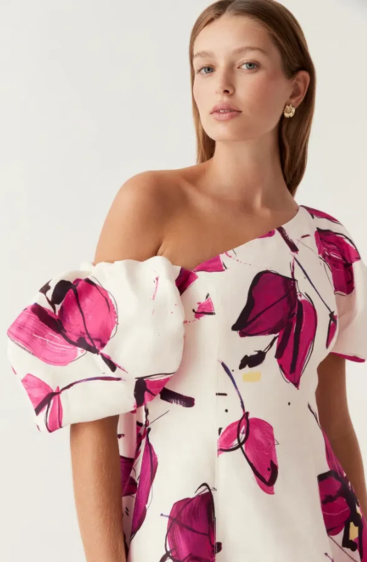 Aje Arista Tulip Sleeve Midi Dress Floral Size 10 - Image 3