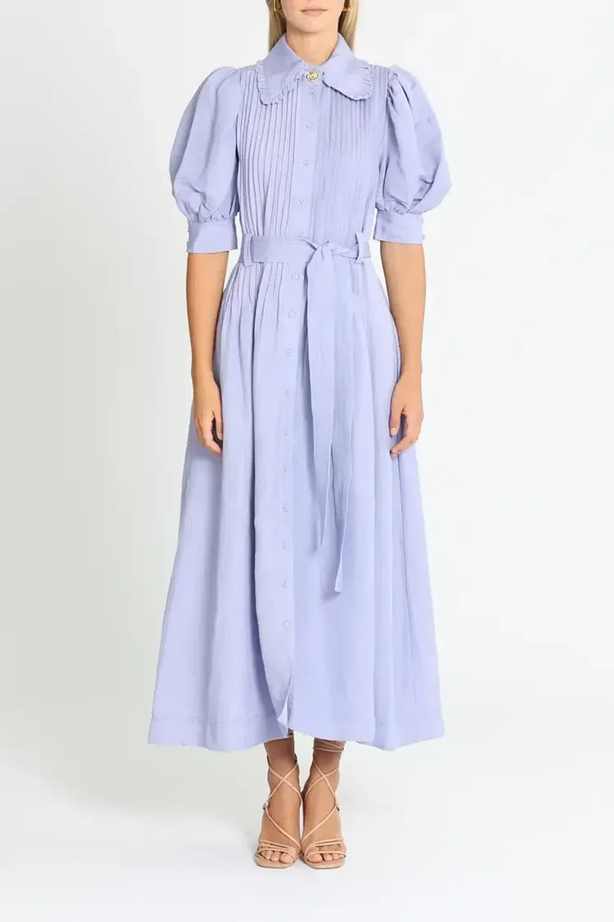 Aje Madeleine Belted Midi Dress in Lilac Size 8 - Image 1