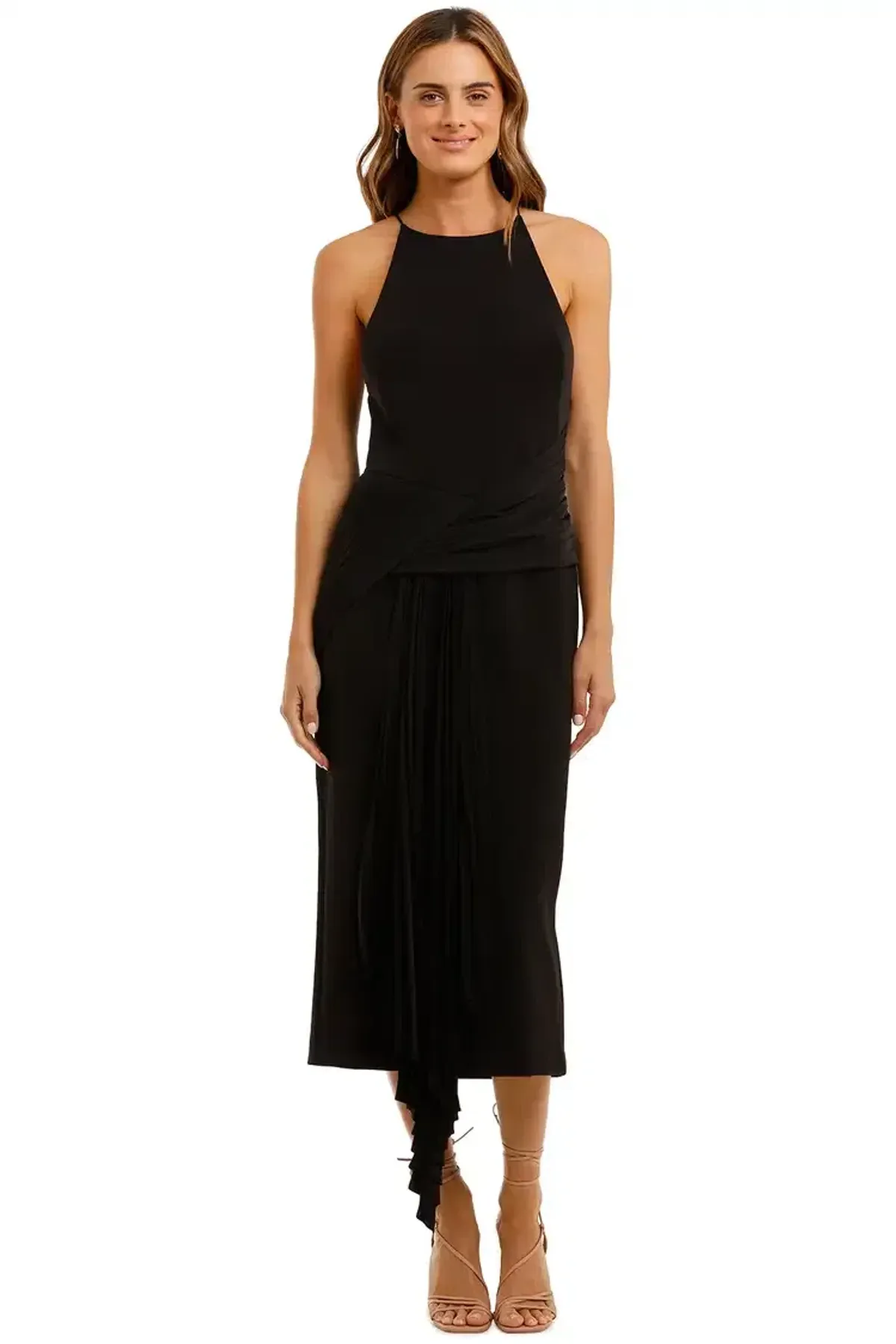 Acler Bercy Midi Dress in Black Size 10 - Image 1