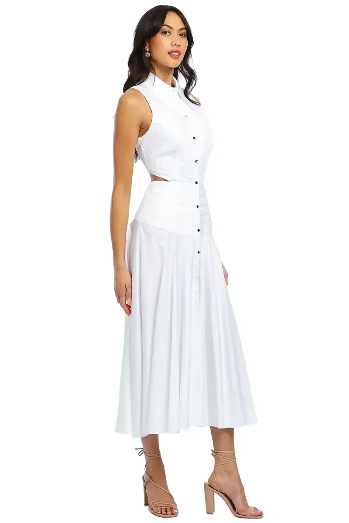 Acler Hayworth Midi Dress in White Size 10 - Image 2