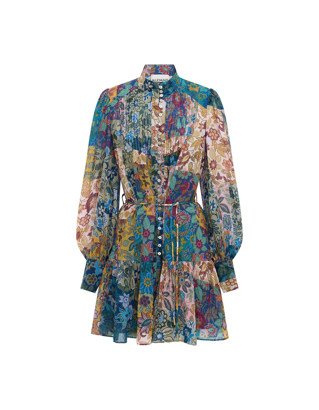 Alemais Bella Patchwork Mini Dress Floral Size 8 for rent on The Volte - main image