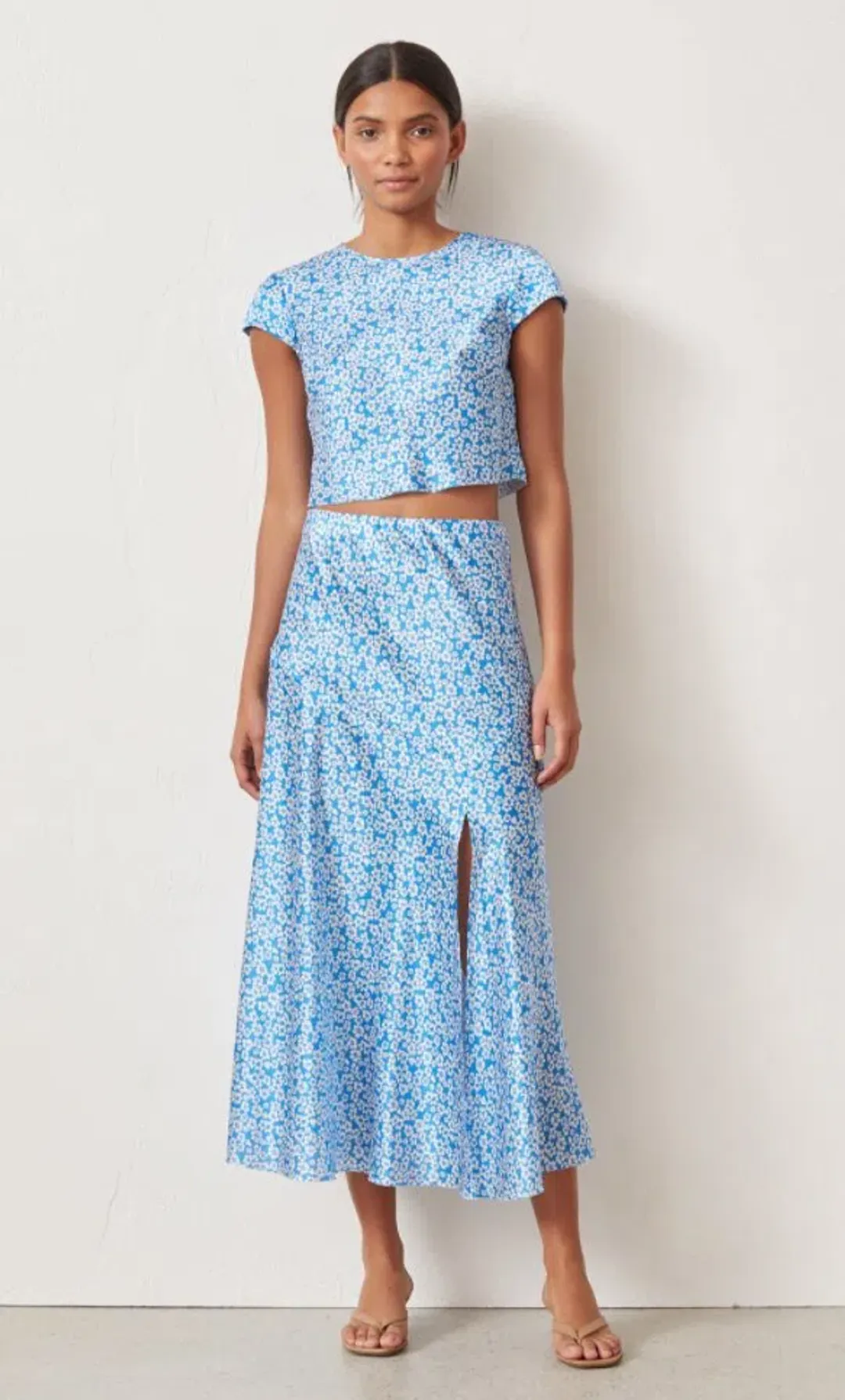 Bec & Bridge Alizee Silk Top Blue Floral Size 8 for rent on The Volte - main image