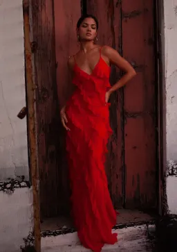 Rat & Boa Cecelia Dress Red Size Large /Au 12 for rent on The Volte - image 1
