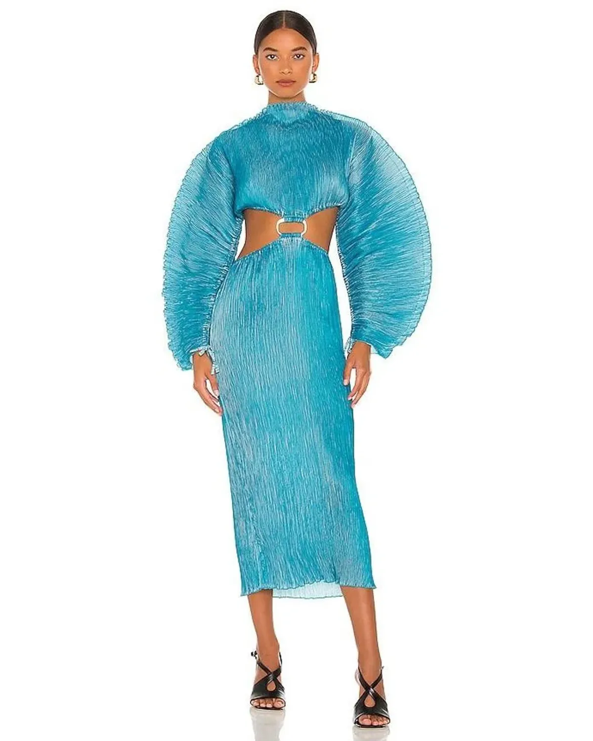 Cult Gaia Akilah Midi Cyan Dress Blue Size S - Image 1